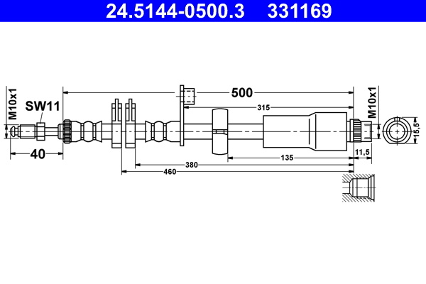 ATE 24.5144-0500.3 Bremsschlauch