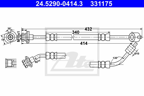 ATE 24.5290-0414.3 Flessibile del freno