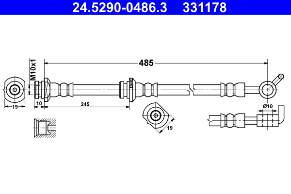 ATE 24.5290-0486.3 Bremsschlauch
