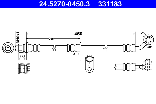 ATE 24.5270-0450.3 Bremsschlauch