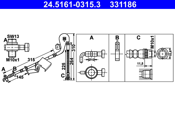 ATE 24.5161-0315.3 Bremsschlauch