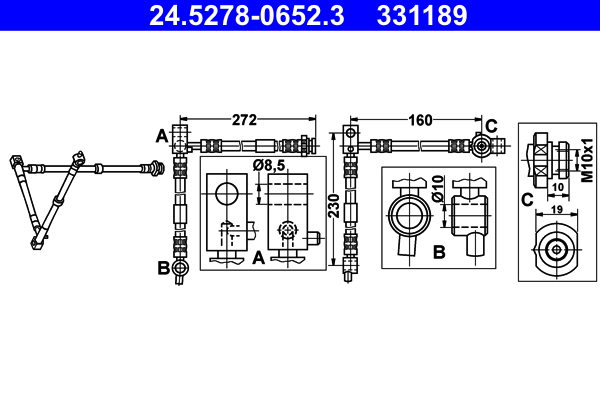 ATE 24.5278-0652.3 Bremsschlauch