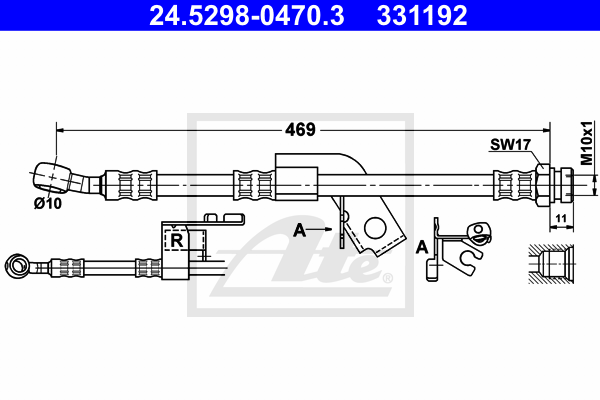 ATE 24.5298-0470.3 Flessibile del freno-Flessibile del freno-Ricambi Euro