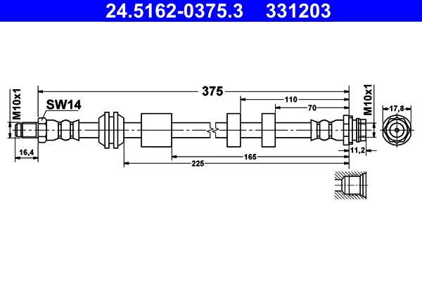 ATE 24.5162-0375.3 Bremsschlauch