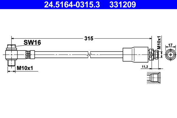 ATE 24.5164-0315.3 Bremsschlauch