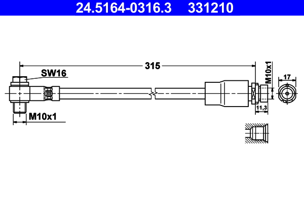 ATE 24.5164-0316.3 Bremsschlauch