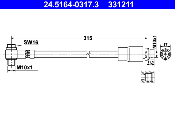 ATE 24.5164-0317.3 Bremsschlauch