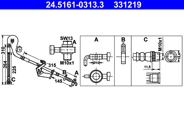 ATE 24.5161-0313.3 Bremsschlauch