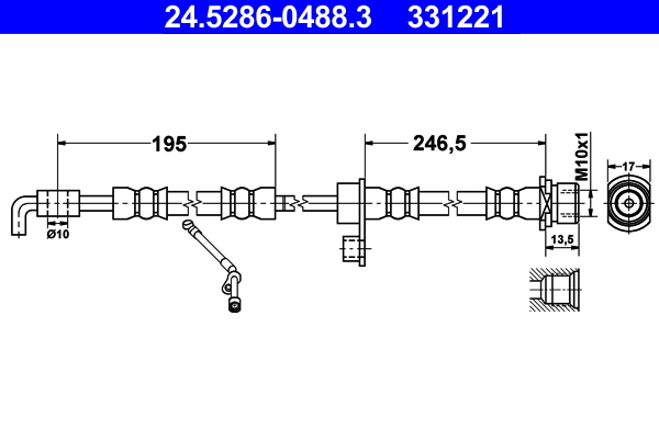 ATE 24.5286-0488.3 Bremsschlauch