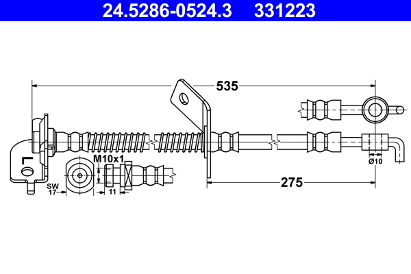 ATE 24.5286-0524.3 Bremsschlauch