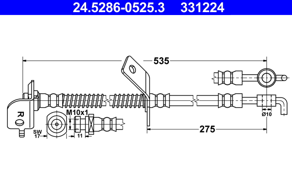 ATE 24.5286-0525.3 Bremsschlauch