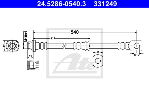 ATE 24.5286-0540.3 Flessibile del freno-Flessibile del freno-Ricambi Euro