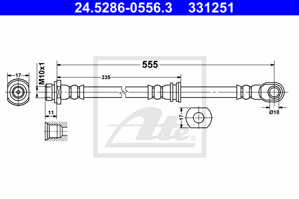 ATE 24.5286-0556.3 Flessibile del freno