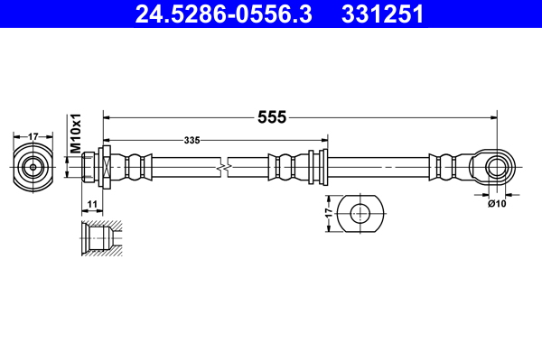ATE 24.5286-0556.3 Bremsschlauch