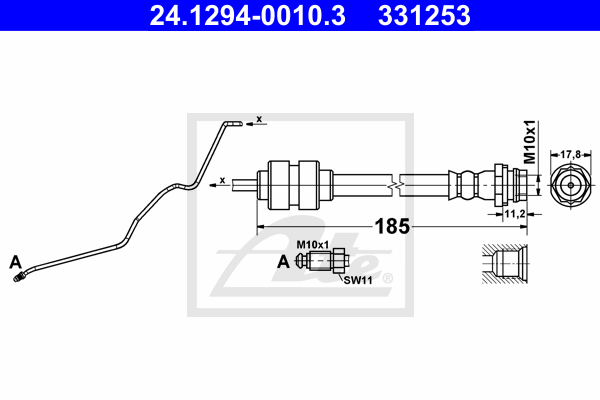 ATE 24.1294-0010.3 Flessibile del freno