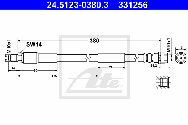 ATE 24.5123-0380.3 Flessibile del freno