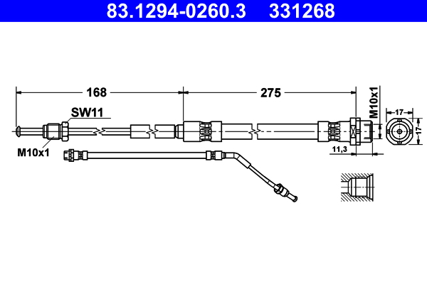 ATE 83.1294-0260.3 Bremsschlauch