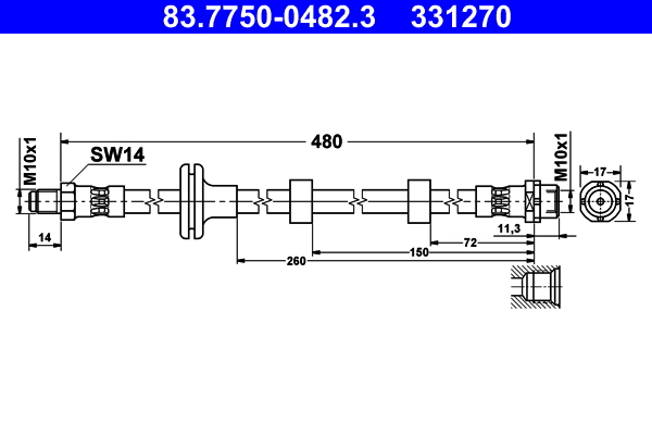 ATE 83.7750-0482.3 Bremsschlauch