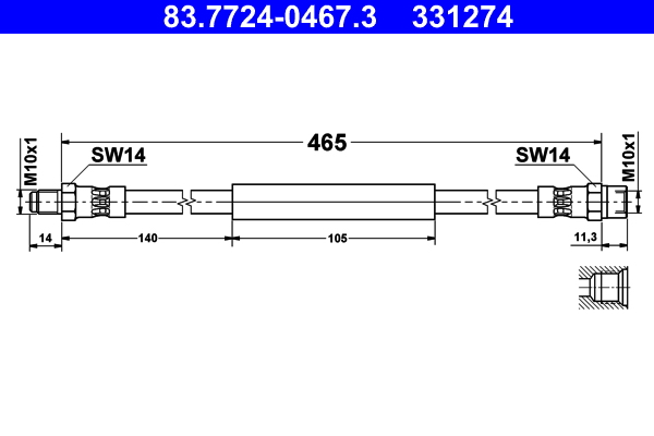 ATE 83.7724-0467.3 Bremsschlauch