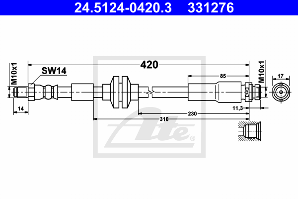 ATE 24.5124-0420.3 fékcső