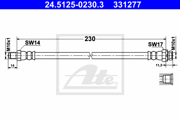 ATE 24.5125-0230.3 Flessibile del freno