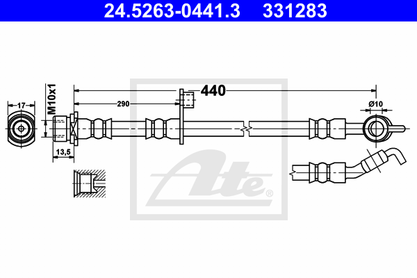 ATE 24.5263-0441.3 Flessibile del freno