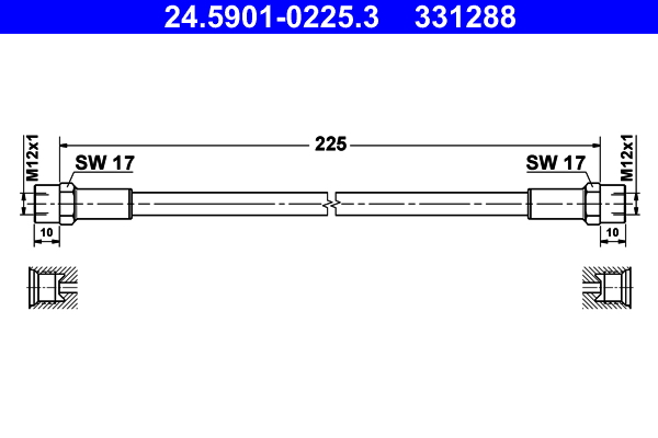 ATE 24.5901-0225.3 Kupplungsschlauch