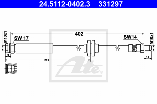 ATE 24.5112-0402.3 Flessibile del freno-Flessibile del freno-Ricambi Euro