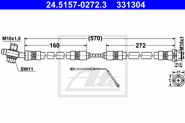 ATE 24.5157-0272.3 Flessibile del freno