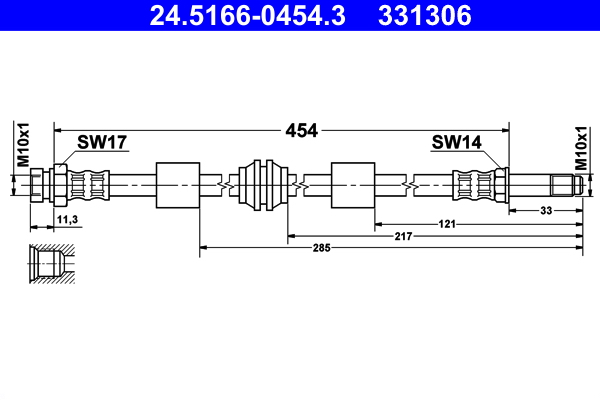 ATE 24.5166-0454.3 Bremsschlauch