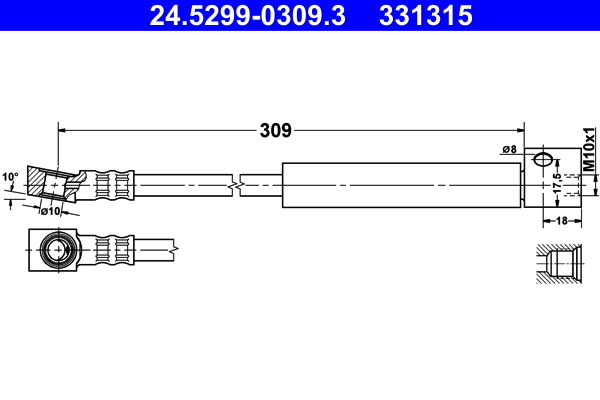 ATE 24.5299-0309.3 Bremsschlauch