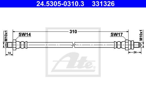 ATE 24.5305-0310.3 Flessibile del freno-Flessibile del freno-Ricambi Euro