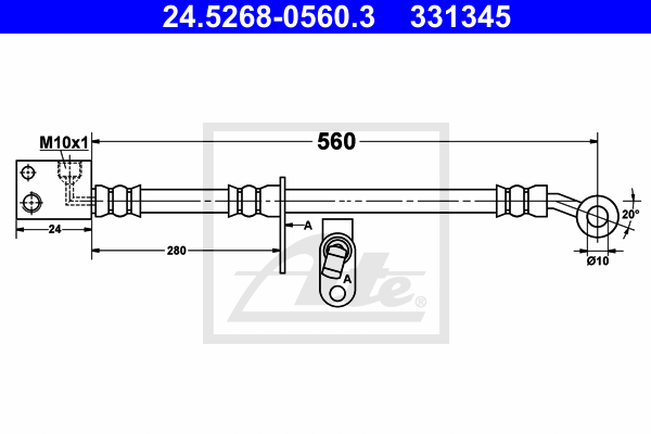 ATE 24.5268-0560.3 Flessibile del freno-Flessibile del freno-Ricambi Euro