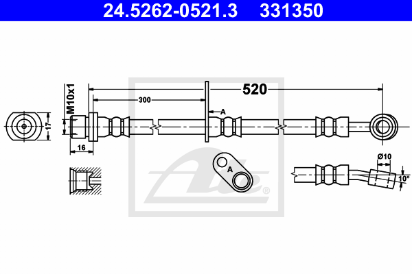 ATE 24.5262-0521.3 Flessibile del freno