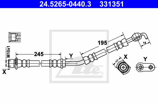 ATE 24.5265-0440.3 Flessibile del freno-Flessibile del freno-Ricambi Euro