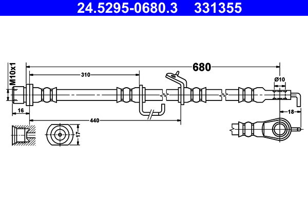 ATE 24.5295-0680.3 Bremsschlauch