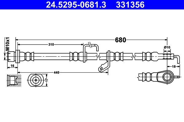 ATE 24.5295-0681.3 Bremsschlauch