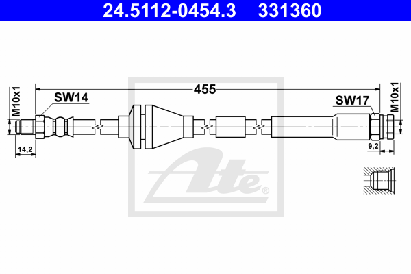 ATE 24.5112-0454.3 Flessibile del freno