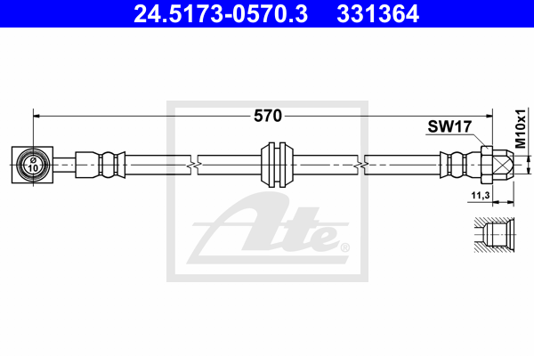 ATE 24.5173-0570.3 Flessibile del freno