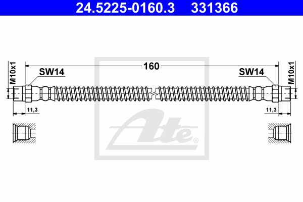 ATE 24.5225-0160.3 Flessibile del freno