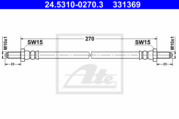 ATE 24.5310-0270.3 Flessibile del freno-Flessibile del freno-Ricambi Euro