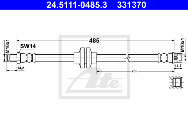 ATE 24.5111-0485.3 Flessibile del freno-Flessibile del freno-Ricambi Euro