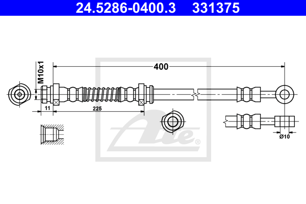 ATE 24.5286-0400.3 Flessibile del freno