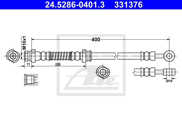 ATE 24.5286-0401.3 Flessibile del freno