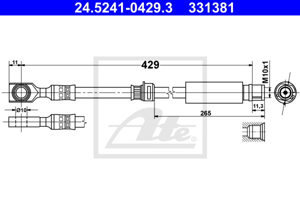 ATE 24.5241-0429.3 Flessibile del freno