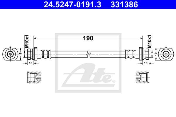 ATE 24.5247-0191.3 Flessibile del freno