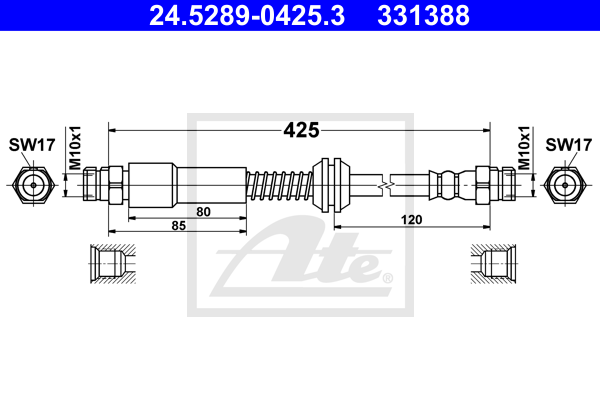 ATE 24.5289-0425.3 Flessibile del freno-Flessibile del freno-Ricambi Euro