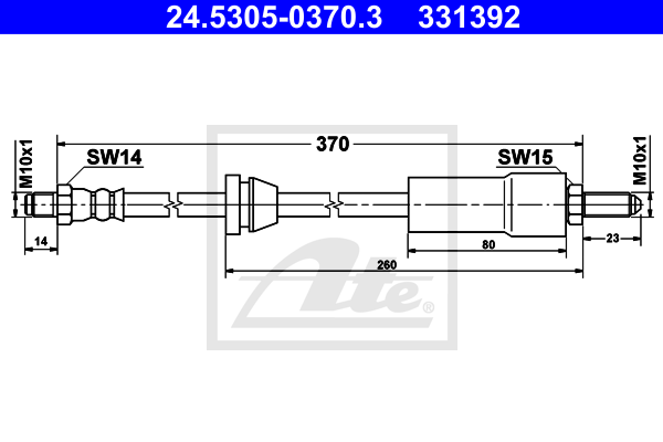 ATE 24.5305-0370.3 Flessibile del freno