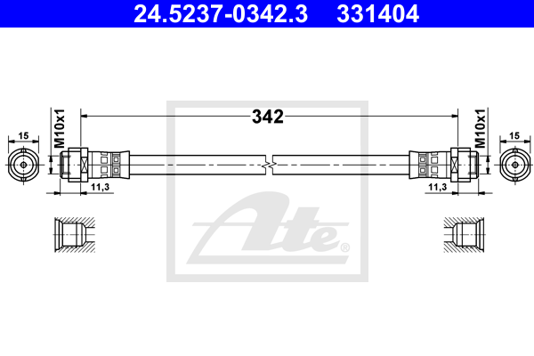 ATE 24.5237-0342.3 Flessibile del freno-Flessibile del freno-Ricambi Euro