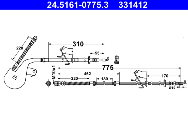 ATE 24.5161-0775.3 Bremsschlauch